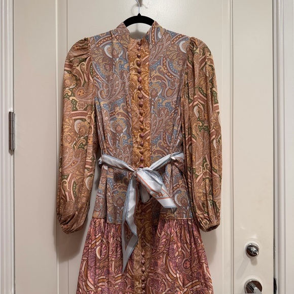 Zimmermann Tempo Buttoned Mini Dress - Spliced Paisley NWT SIZE 0 - Picture 5 of 7